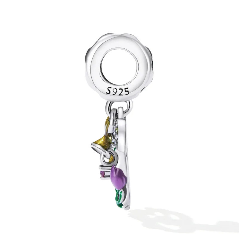 (bilde for) Pandora Style Openwork Love Flowers Dingle - SCC2249 - Vis 3