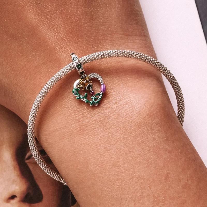 (bilde for) Pandora Style Openwork Love Flowers Dingle - SCC2249 - Vis 6
