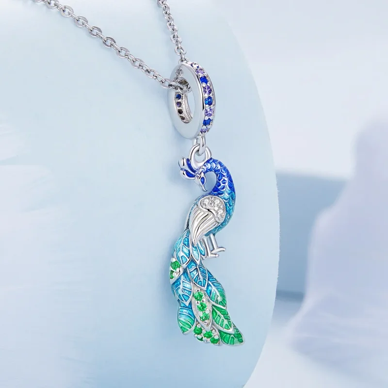 (bilde for) Pandora Style Peacock Dangle - BSC696 - Vis 2