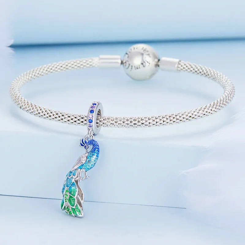(bilde for) Pandora Style Peacock Dangle - BSC696 - Vis 3
