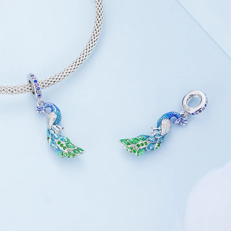 (bilde for) Pandora Style Peacock Dangle - BSC696 - Vis 4