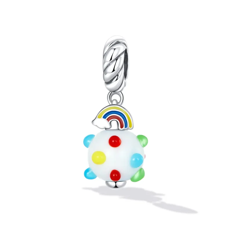 (bilde for) Pandora Style Rainbow Glass Dangle - SCC2225 - Vis 2