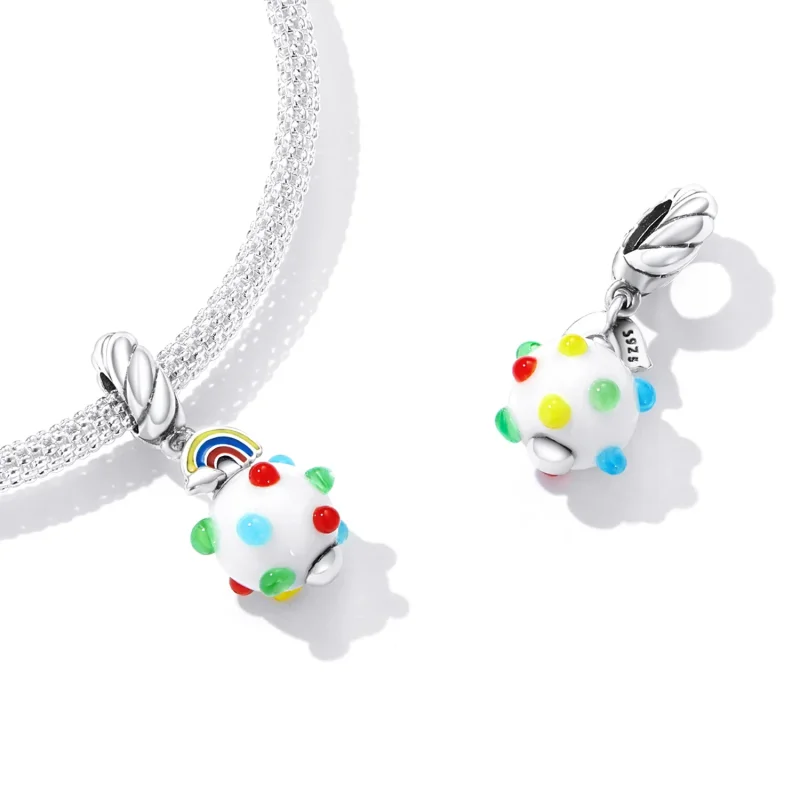 (bilde for) Pandora Style Rainbow Glass Dangle - SCC2225 - Vis 4