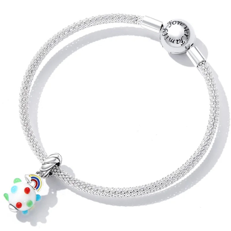 (bilde for) Pandora Style Rainbow Glass Dangle - SCC2225 - Vis 5