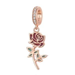 (bilde for) Pandora Style Red Rose Dangle - BSC642