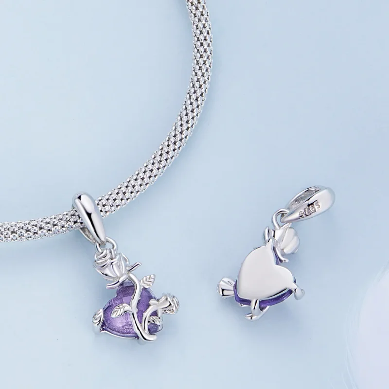 (bilde for) Pandora Style Rose Heart Dingle - BSC661 - Vis 4