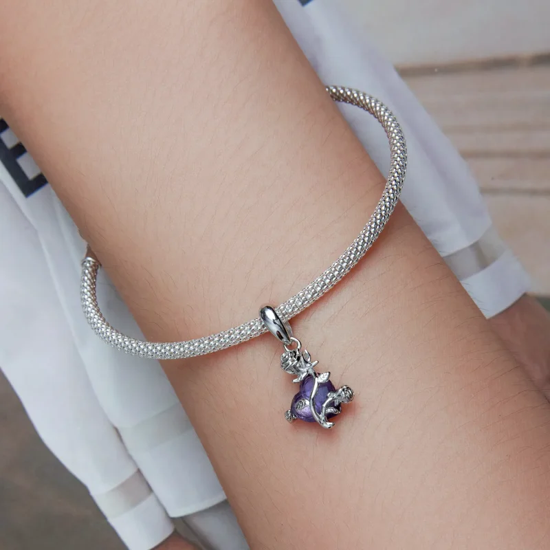 (bilde for) Pandora Style Rose Heart Dingle - BSC661 - Vis 5