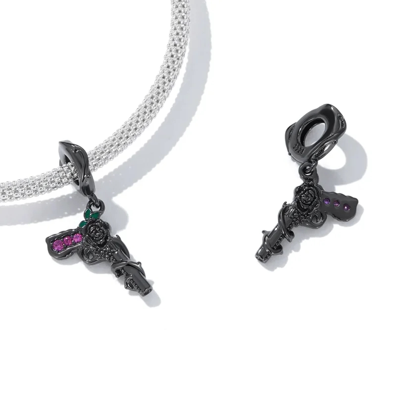 (bilde for) Pandora Style Rose Pistol Dangle - SCC2241 - Vis 4