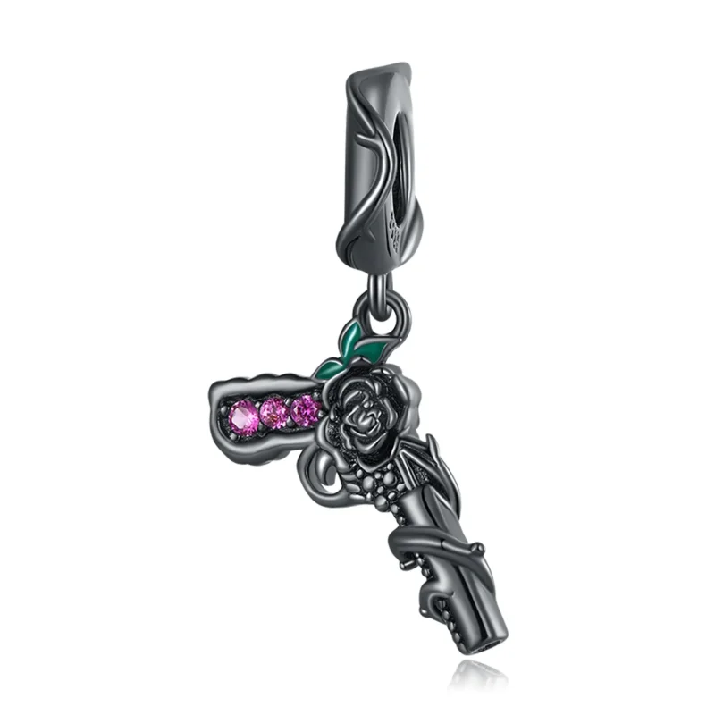 (bilde for) Pandora Style Rose Pistol Dangle - SCC2241
