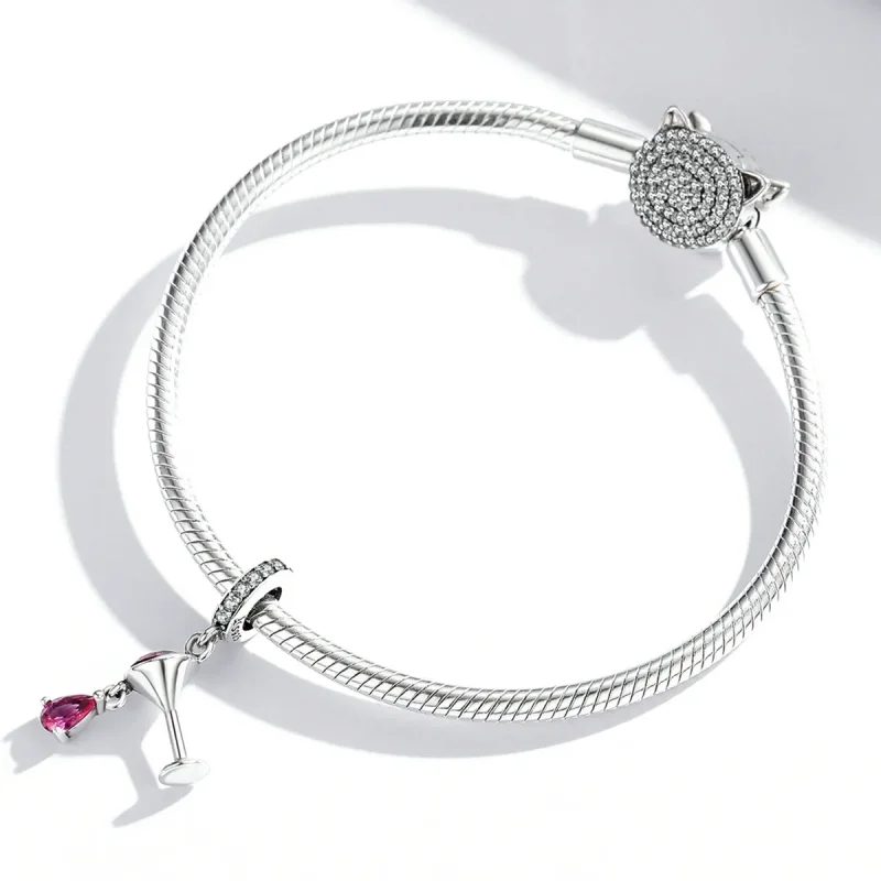 (bilde for) Pandora Style Shaken Wine Glass Dangle - SCC1997 - Vis 3