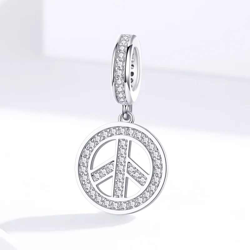 (bilde for) Pandora Style Silver Anti-War Dangle - SCC1367 - Vis 3