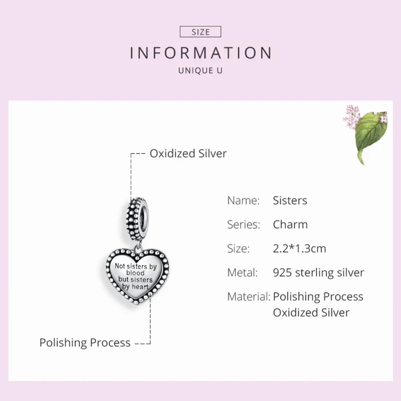 (bilde for) Pandora Style Silver Bestie Dangle - SCC1396 - Vis 6