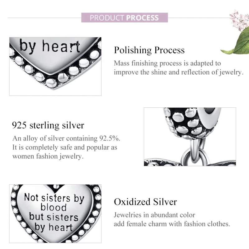 (bilde for) Pandora Style Silver Bestie Dangle - SCC1396 - Vis 7