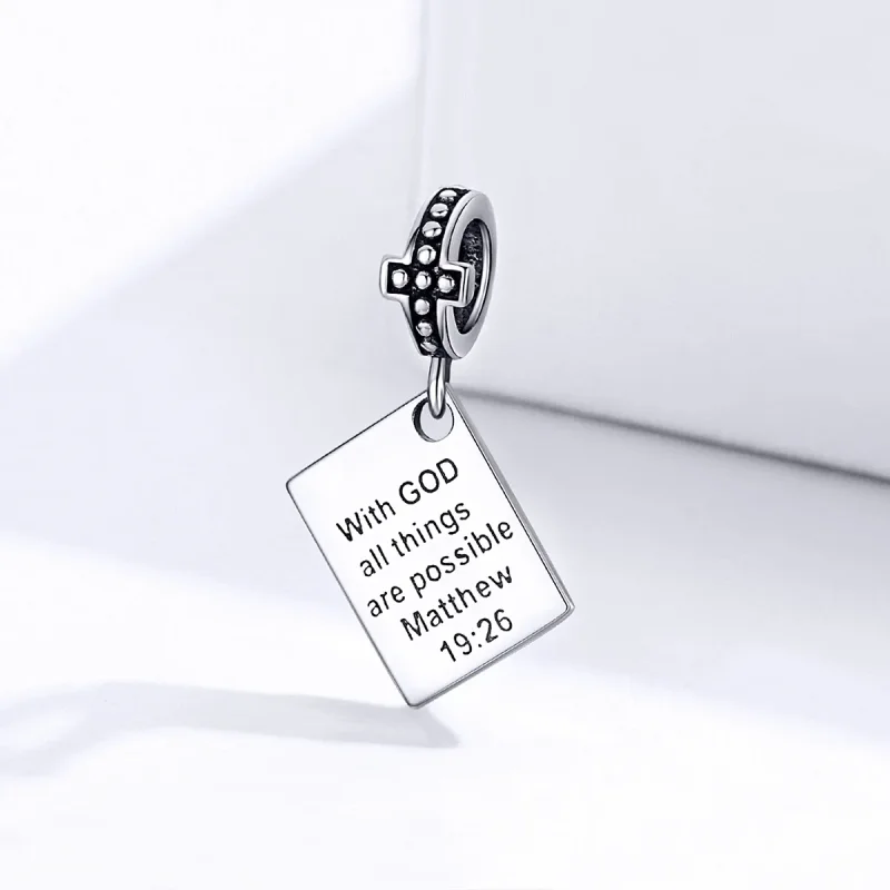 (bilde for) Pandora Style Silver Bible Dangle - SCC1424 - Vis 2