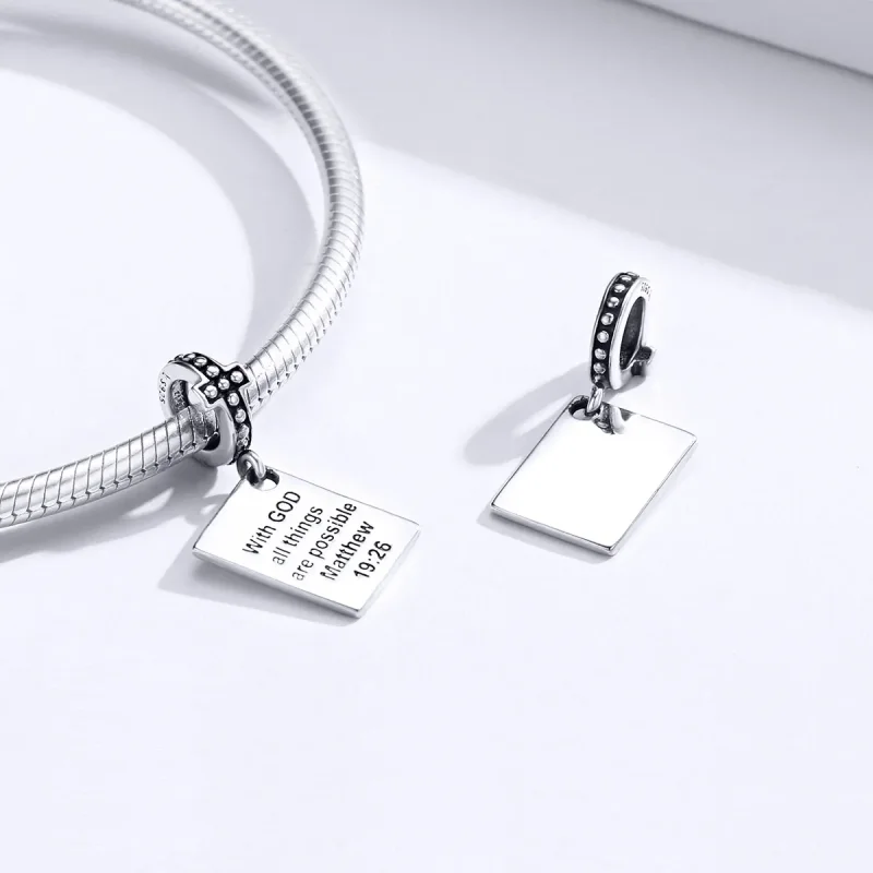 (bilde for) Pandora Style Silver Bible Dangle - SCC1424 - Vis 4