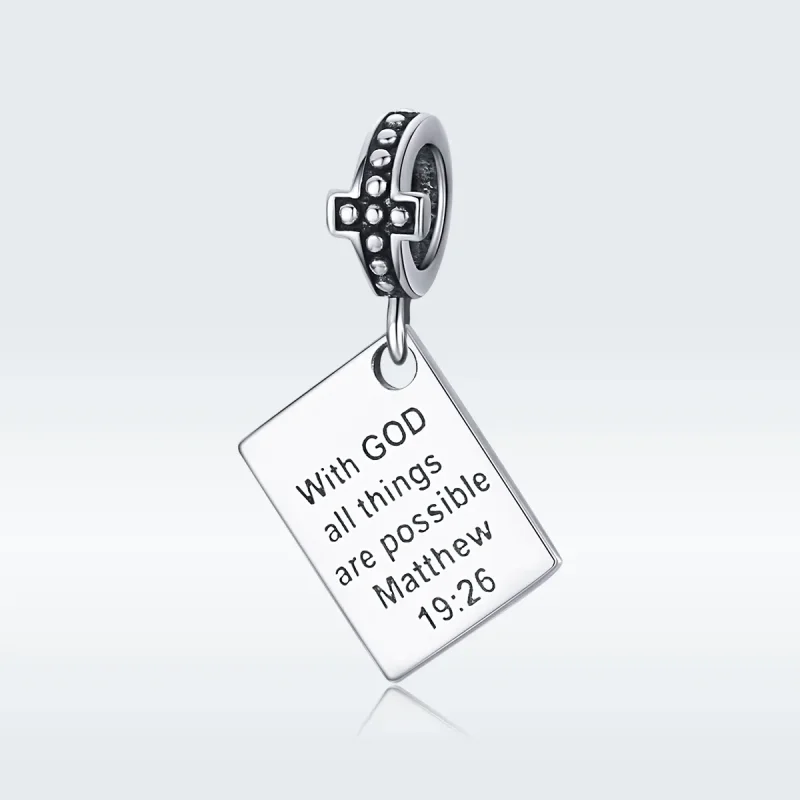 (bilde for) Pandora Style Silver Bible Dangle - SCC1424 - Vis 5
