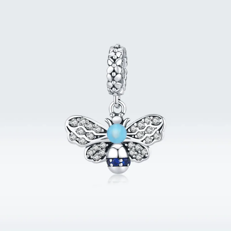 (bilde for) Pandora Style Silver Blue Bee Dangle - SCC1480 - Vis 5