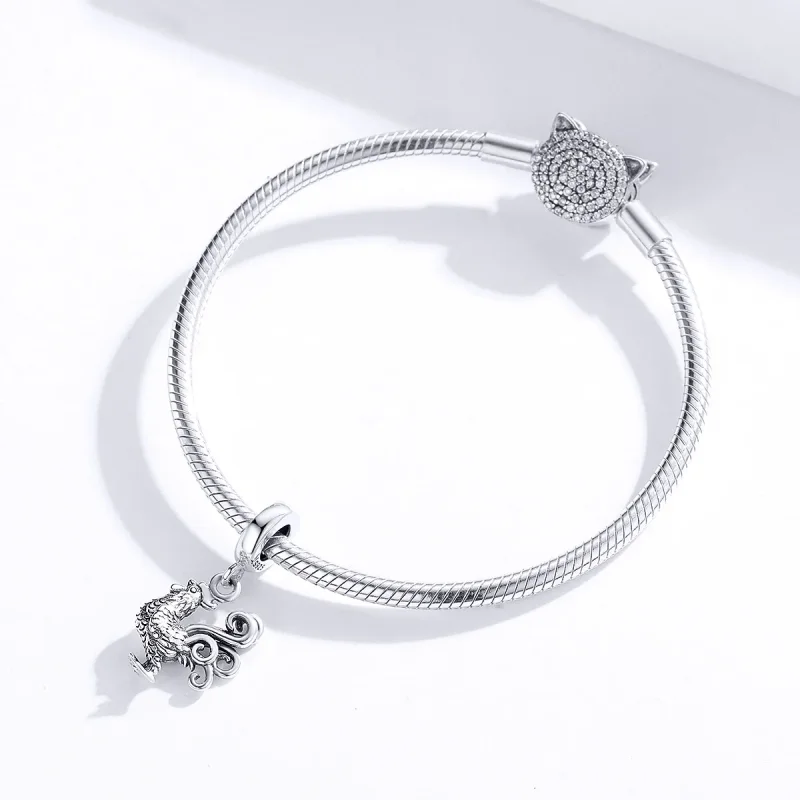 (bilde for) Pandora Style Silver Brave Rooster Dangle - SCC1337 - Vis 3