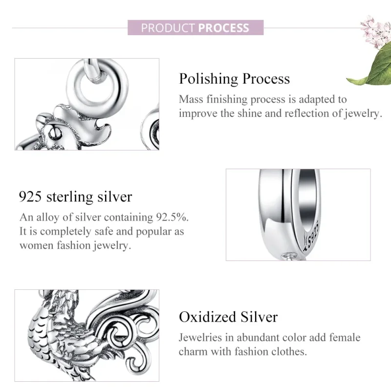 (bilde for) Pandora Style Silver Brave Rooster Dangle - SCC1337 - Vis 8