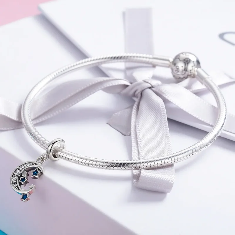 (bilde for) Pandora Style Silver Bright Stars Dangle - SCC639 - Vis 4