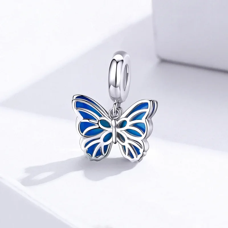(bilde for) Pandora Style Silver Butterfly Dingle - BSC149 - Vis 2
