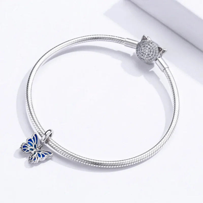 (bilde for) Pandora Style Silver Butterfly Dingle - BSC149 - Vis 3