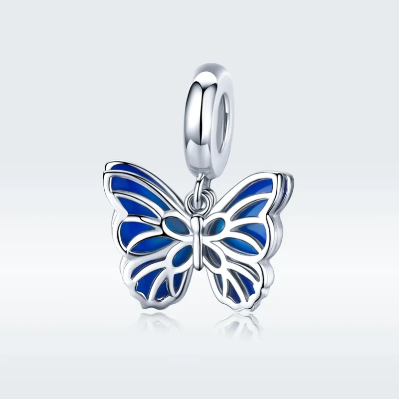 (bilde for) Pandora Style Silver Butterfly Dingle - BSC149 - Vis 5