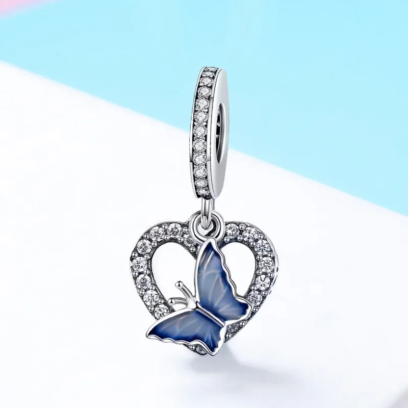(bilde for) Pandora Style Silver Butterfly Dream Dangle - SCC818 - Vis 2