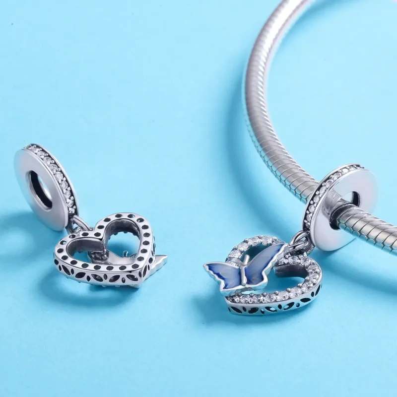 (bilde for) Pandora Style Silver Butterfly Dream Dangle - SCC818 - Vis 3