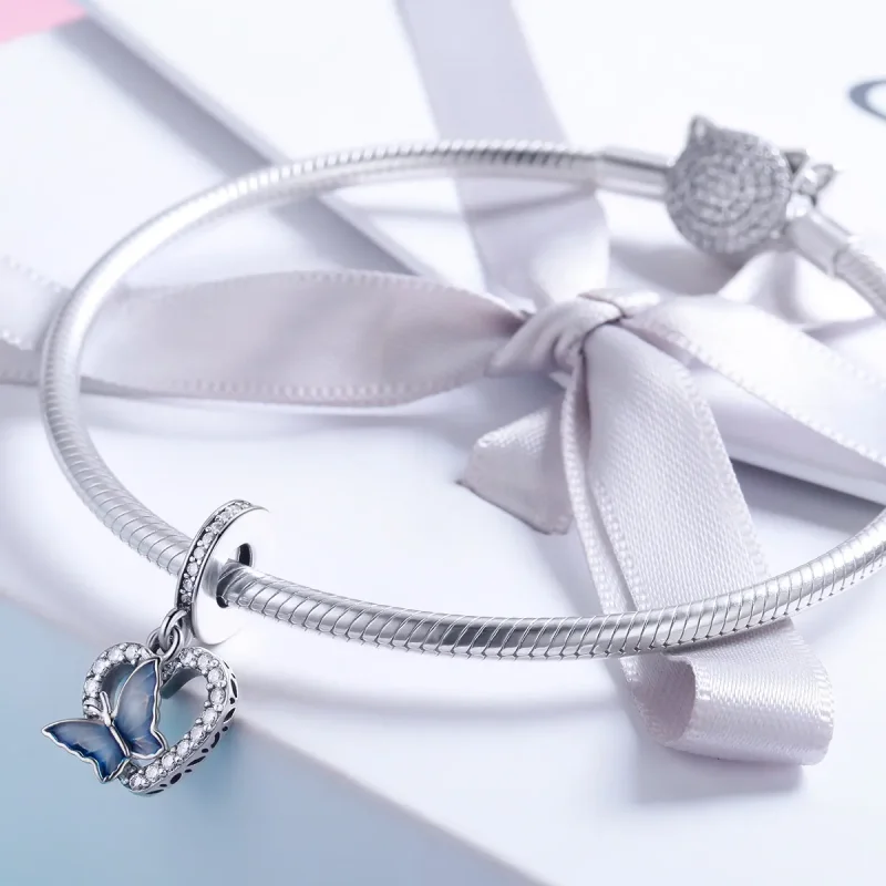 (bilde for) Pandora Style Silver Butterfly Dream Dangle - SCC818 - Vis 4