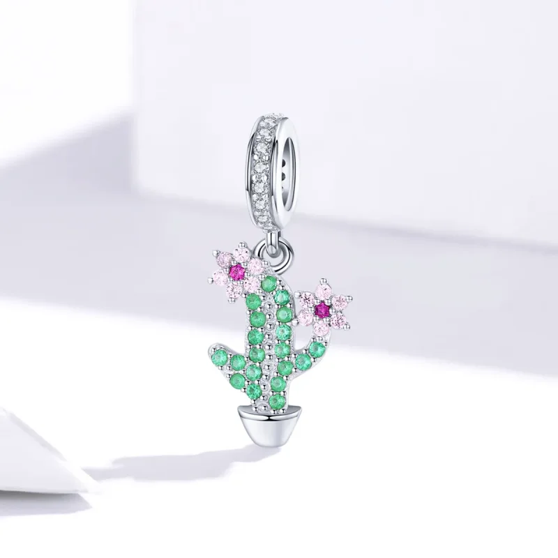 (bilde for) Pandora Style Silver Cactus Dangle - BSC121 - Vis 2