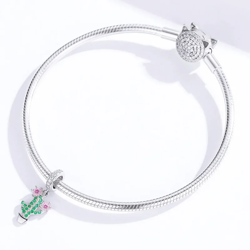 (bilde for) Pandora Style Silver Cactus Dangle - BSC121 - Vis 3