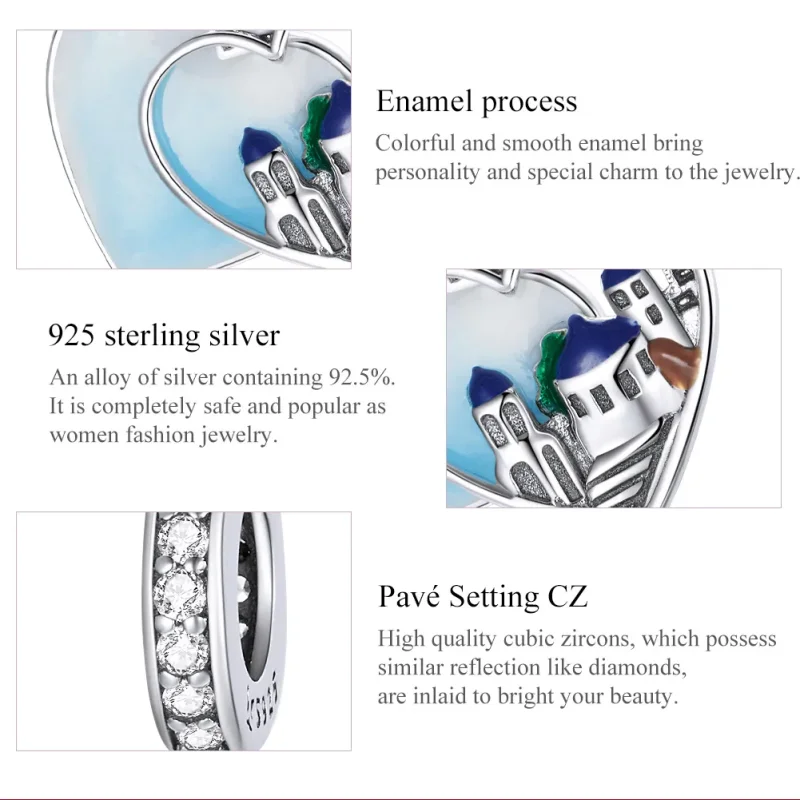 (bilde for) Pandora Style Silver Charming Scenery Dingle - SCC1742 - Vis 7