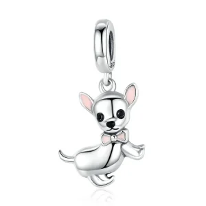 (bilde for) Pandora Style Silver Chihuahua Dangle - SCC1317