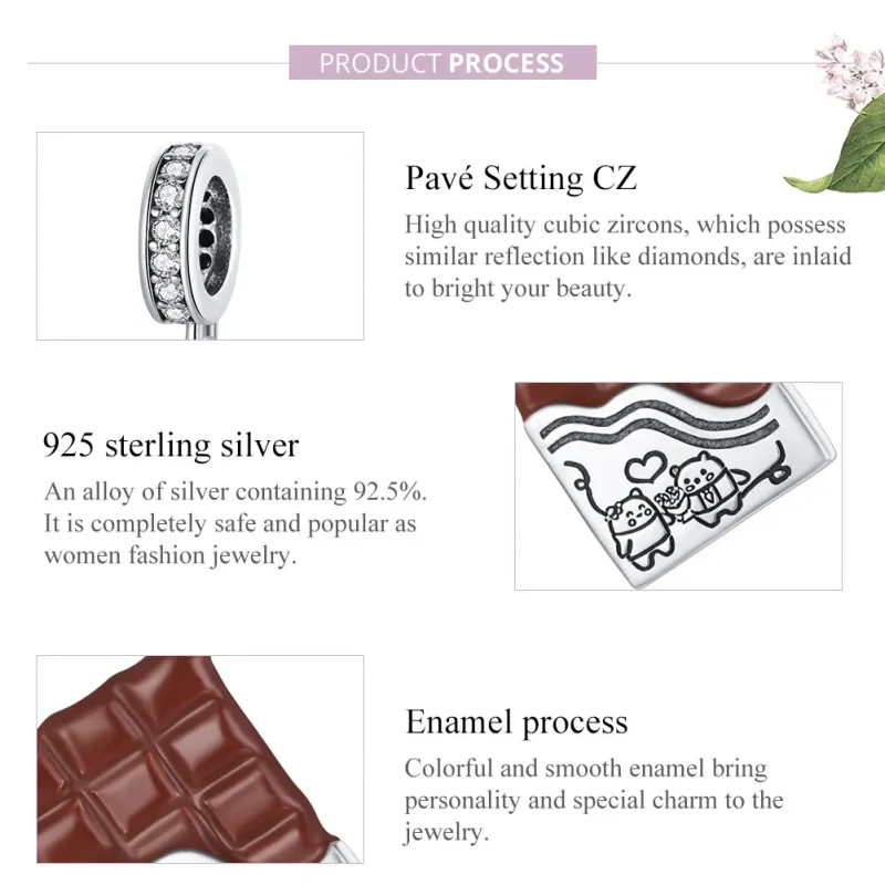(bilde for) Pandora Style Silver Chocolate Love Dangle - SCC1782 - Vis 8