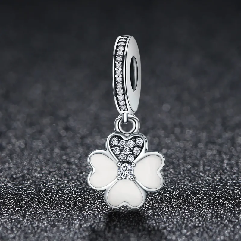 (bilde for) Pandora Style Silver Clover Dingle - SCC259 - Vis 2