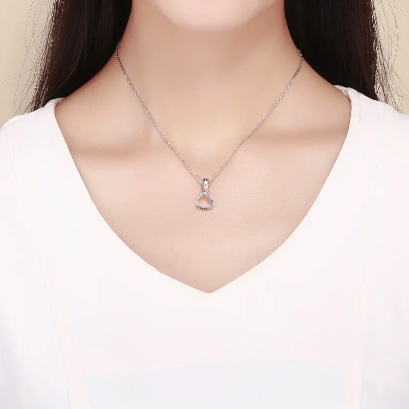 (bilde for) Pandora Style Silver Colorful Heart Dangle - SCC896 - Vis 5