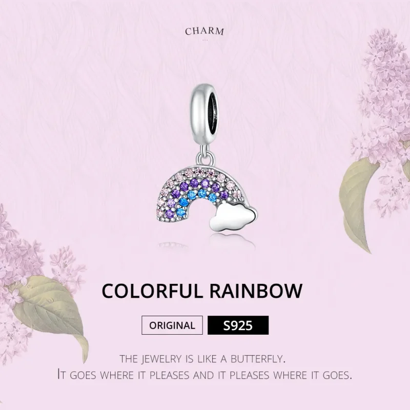 (bilde for) Pandora Style Silver Colorful Rainbow Dangle - SCC1625 - Vis 6