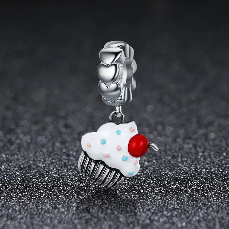 (bilde for) Pandora Style Silver Cupcakes Dangle - SCC350 - Vis 2