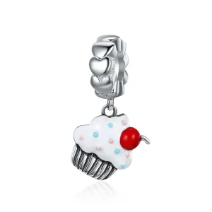 (bilde for) Pandora Style Silver Cupcakes Dangle - SCC350