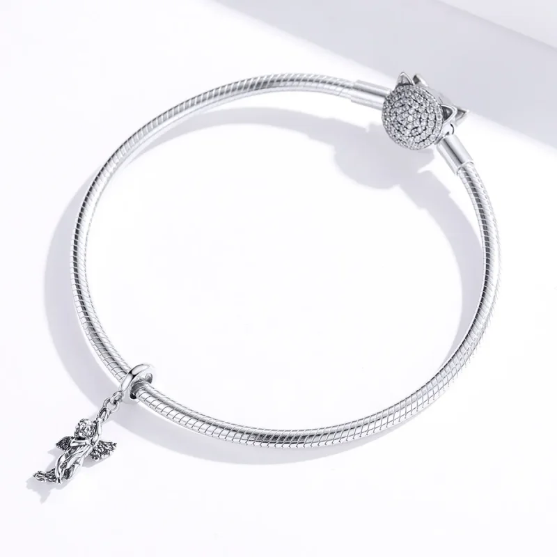 (bilde for) Pandora Style Silver Cupid Dangle - SCC1405 - Vis 3