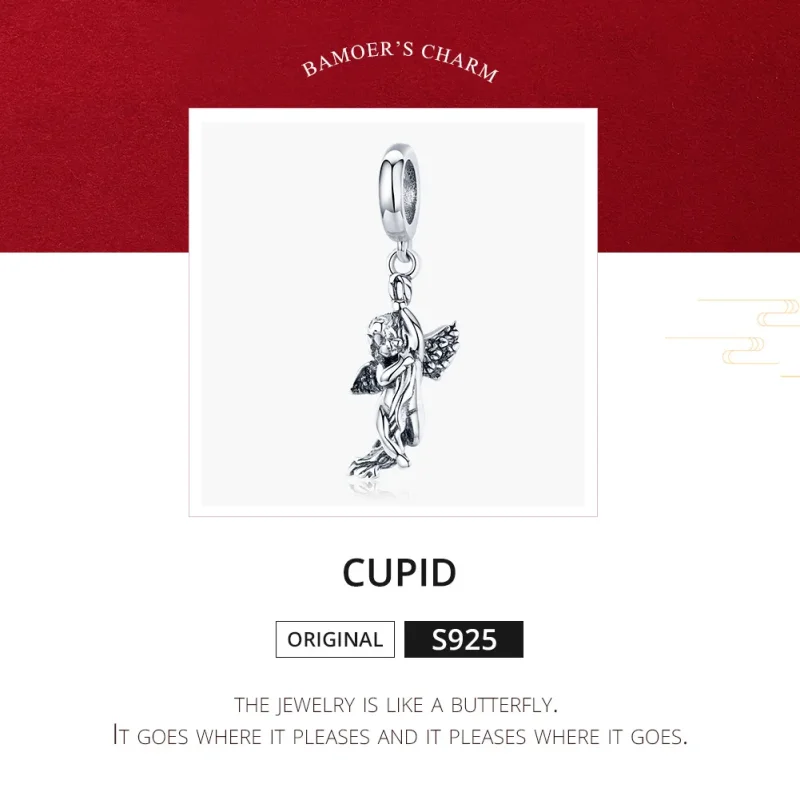 (bilde for) Pandora Style Silver Cupid Dangle - SCC1405 - Vis 8