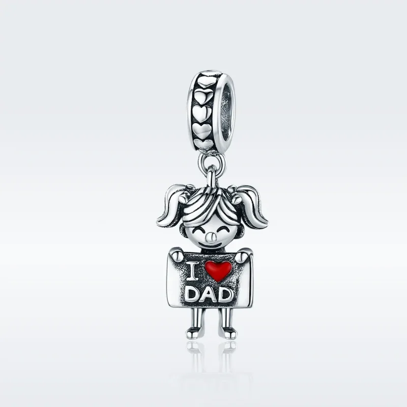 (bilde for) Pandora Style Silver Daddy's Girl Dingle - SCC690 - Vis 2