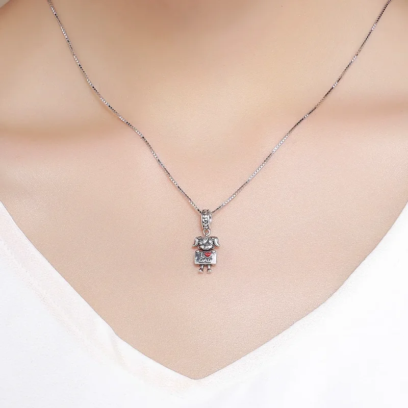 (bilde for) Pandora Style Silver Daddy's Girl Dingle - SCC690 - Vis 3