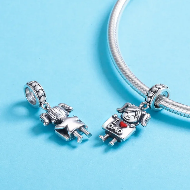 (bilde for) Pandora Style Silver Daddy's Girl Dingle - SCC690 - Vis 6