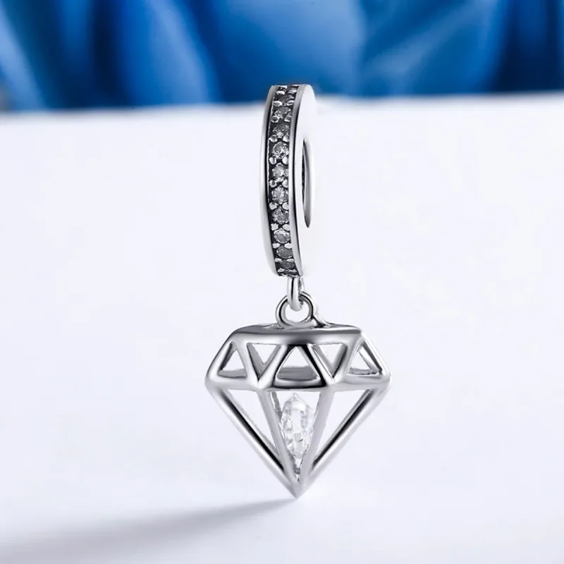 (bilde for) Pandora Style Silver Diamond Dangle - SCC186 - Vis 4