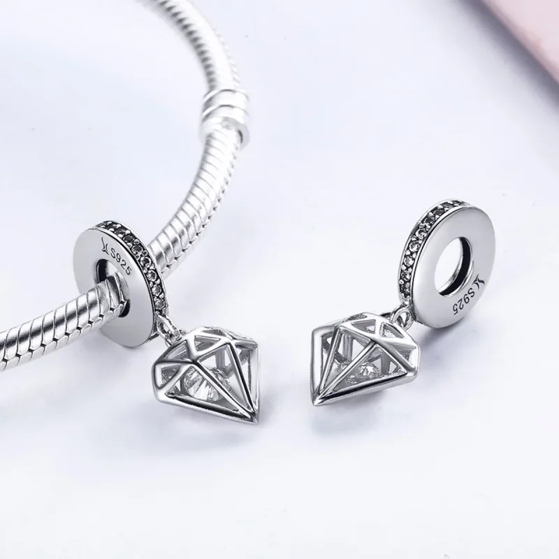 (bilde for) Pandora Style Silver Diamond Dangle - SCC186 - Vis 6