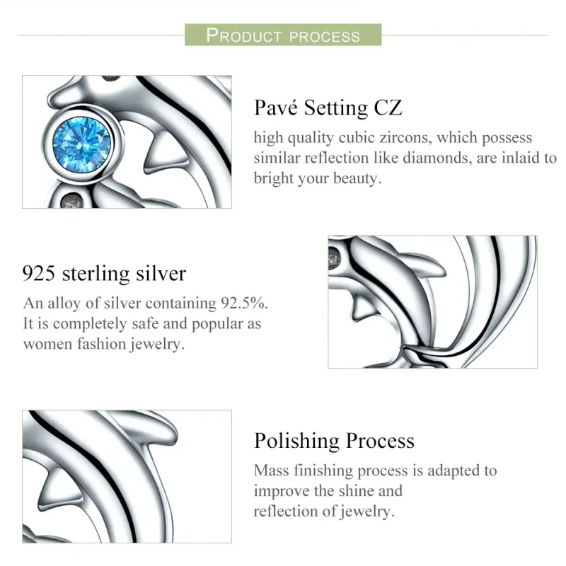 (bilde for) Pandora Style Silver Dolphin Dangle - SCC264 - Vis 6