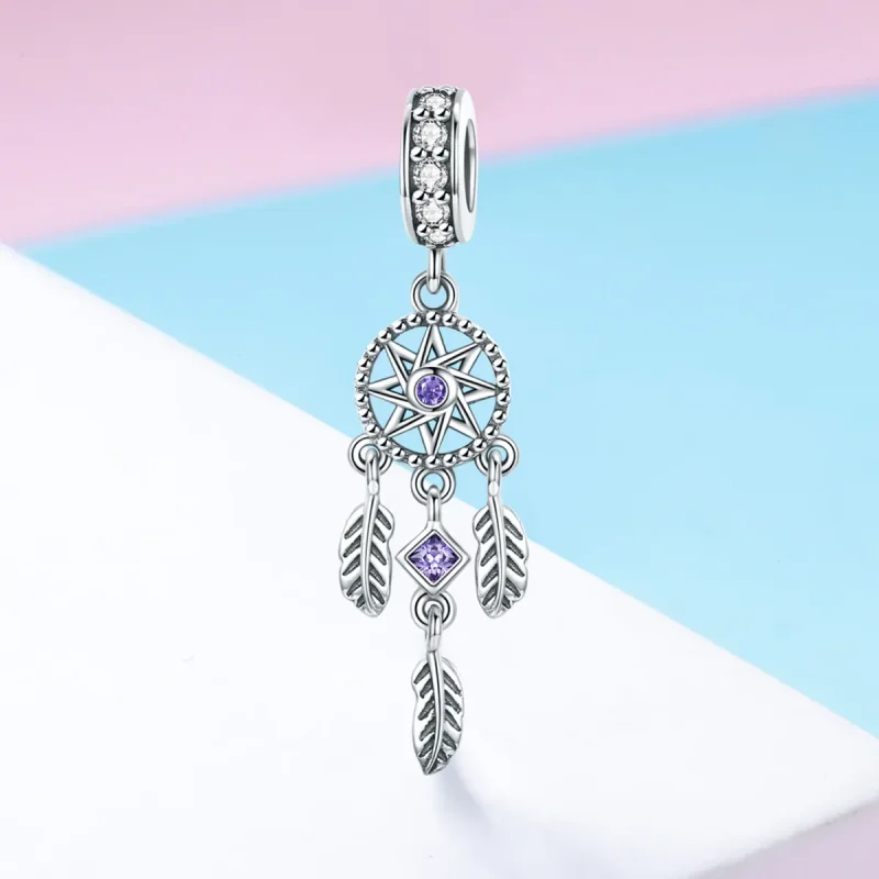 (bilde for) Pandora Style Silver Dreamcatcher Dangle - SCC841 - Vis 2