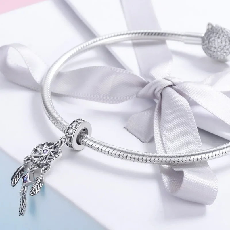 (bilde for) Pandora Style Silver Dreamcatcher Dangle - SCC841 - Vis 4